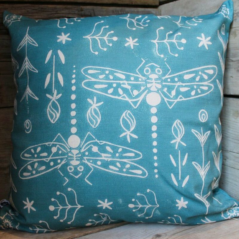 Trollslander Dragonfly Cotton Linen Cushion Cover