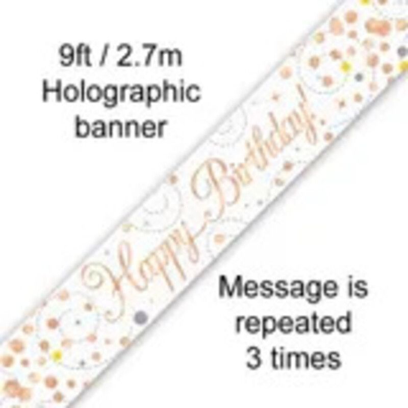 Rose Gold Birthday Banner Age 16 18 21 30 