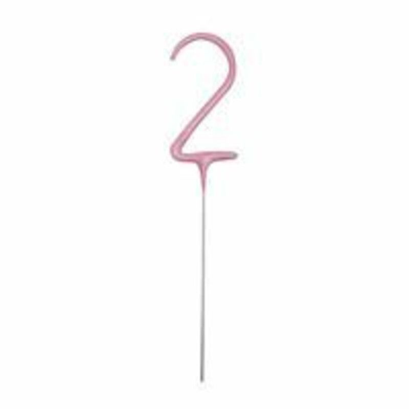 Sparkler Pink Birthday Candle Age 0 1 2 3 4 5 6 7 8 9