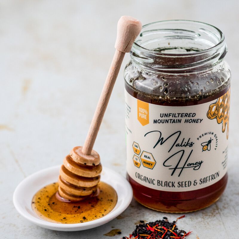 Pure Raw Saffron & Blackseed infused honey