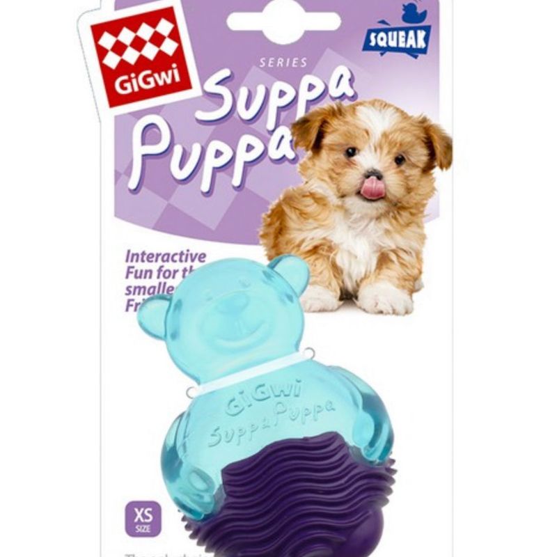 GiGwi Suppa Puppa Bear With Squeaker For Puppies And Small Dogs