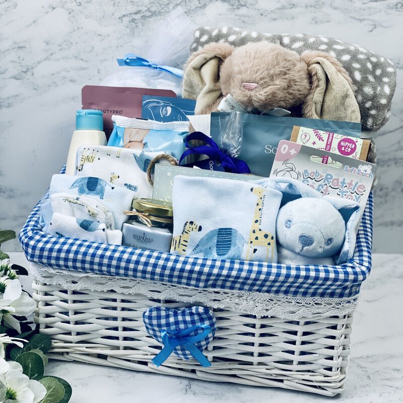 Baby Shower Gift Hamper Mummy To Be & New Baby Boy - Blue Safari