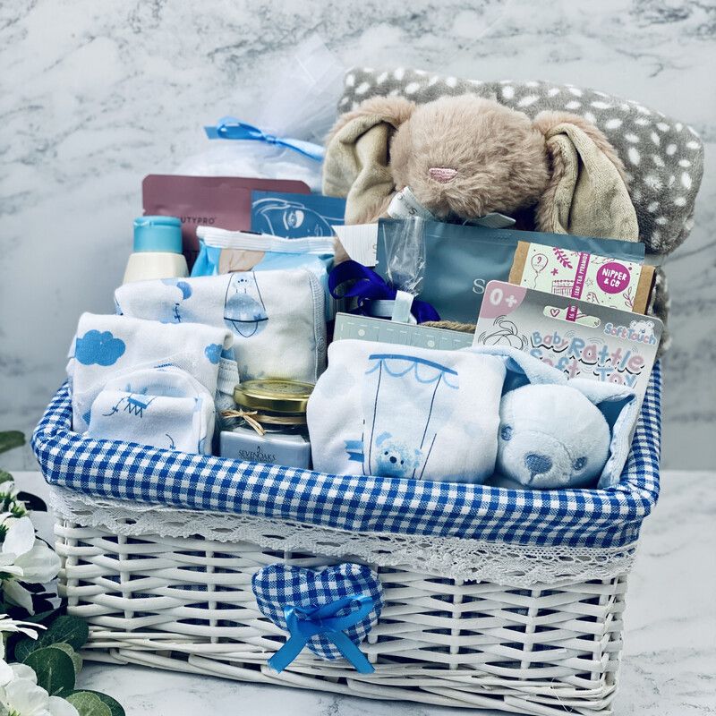 Baby Shower Gift Hamper Mummy To Be & New Baby Boy - Blue Teddy