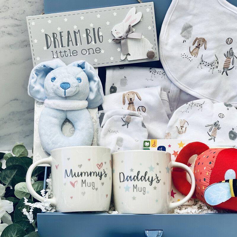 New Parents & Baby Gift Box - White Dog Large