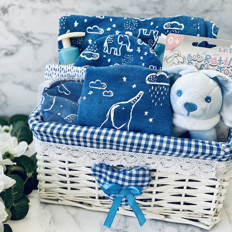 New Baby Boy Gift Hamper - Original Blue Elephant