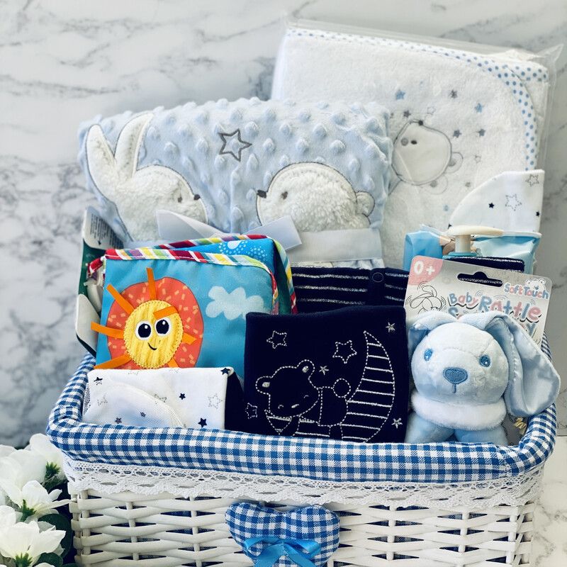 New Baby Boy Gift Hamper - Blue Bear Large
