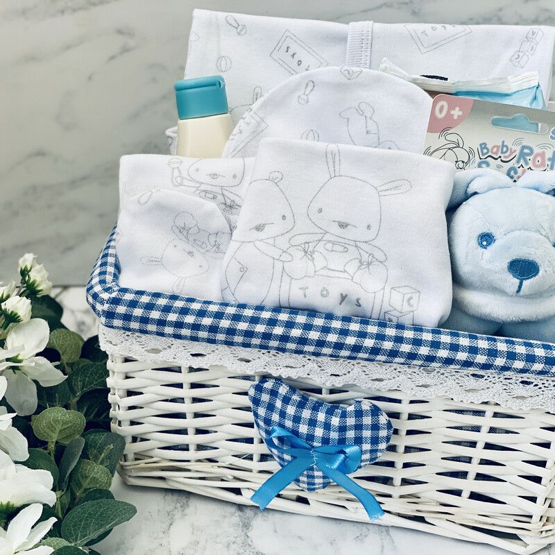 New Baby Boy Gift Hamper - Original White Baby Animal