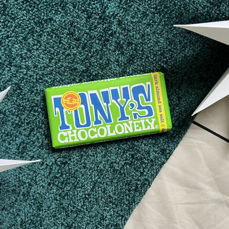 Tony’s Chocolonely Dark Almond Sea Salt 51% Chocolate Bar 180g