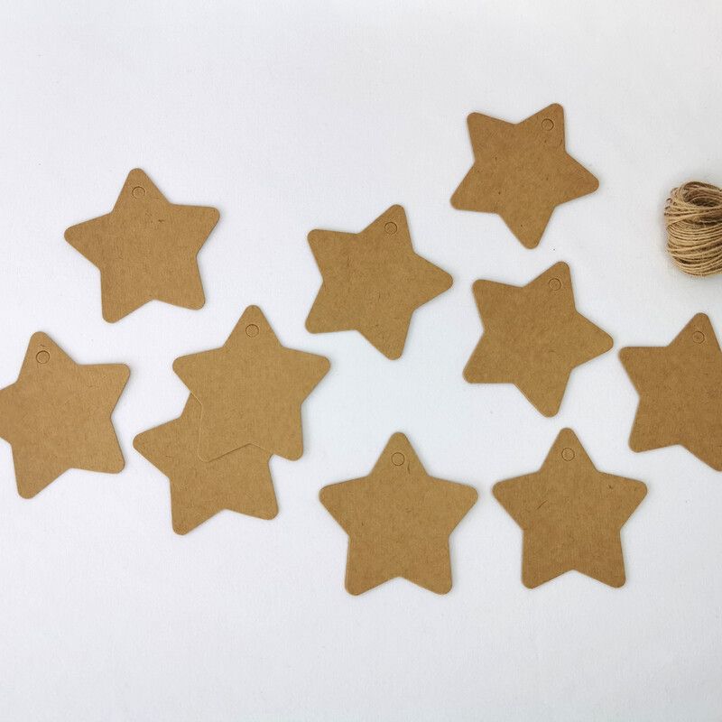 PlanetWrapIt Recyclable Star Kraft Gift Tags – Pack of 10