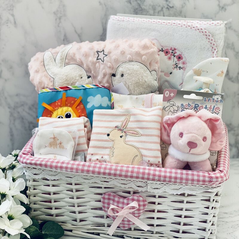 New Baby Girl Gift Hamper - Pink Bunny Large