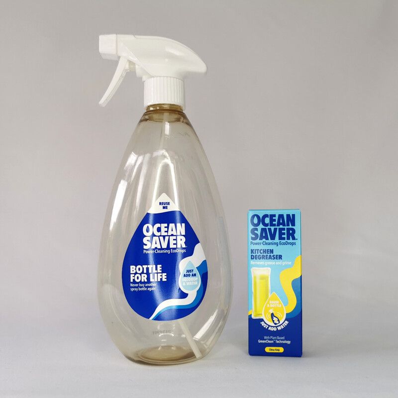 OceanSaver Kitchen Cleaner and Degreaser Refill + Bottle For Life – Citrus Kelp
