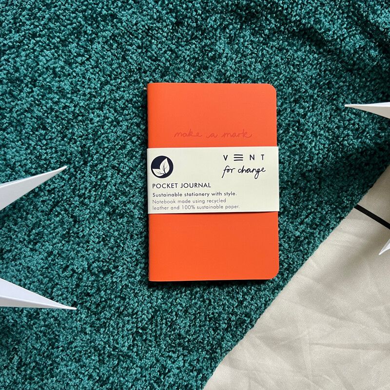 VENT For Change Recycled Leather Pocket Notebook Journal – Burnt Orange