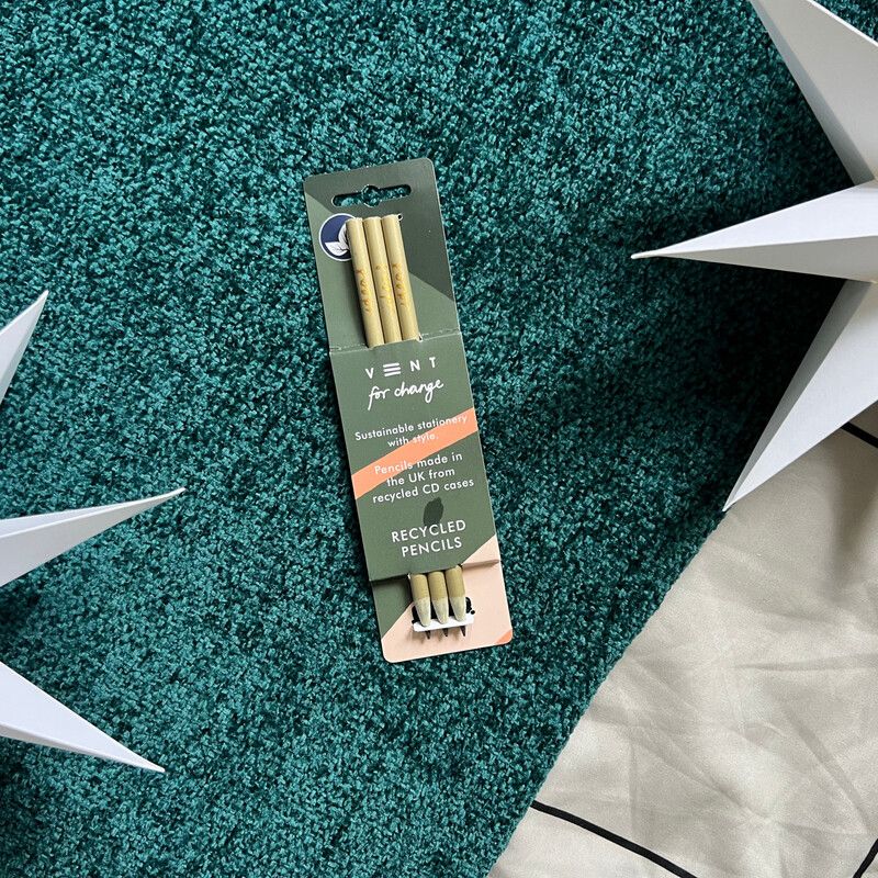 VENT For Change Recycled Pencils 3 Pack – Gold and Green