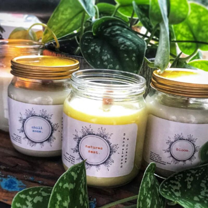100% Natural Aromatherapy Candles with Essential Oils and Double Wood Wick