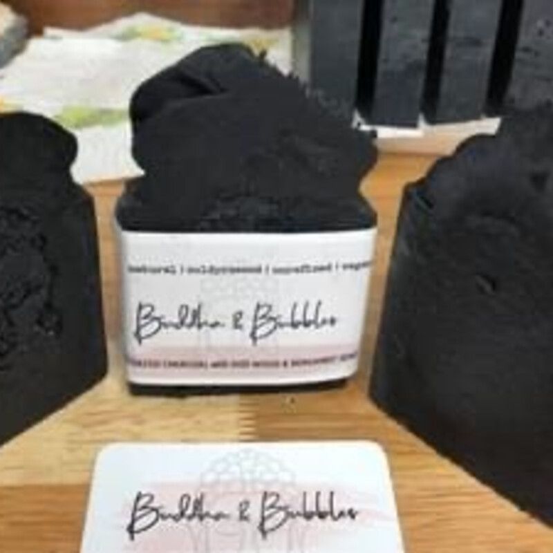Handmade Luxury Cold Process Activated Charcoal with Oud and Bergamot Soap using Unrefined, Raw and Cold Pressed Oils and Butters