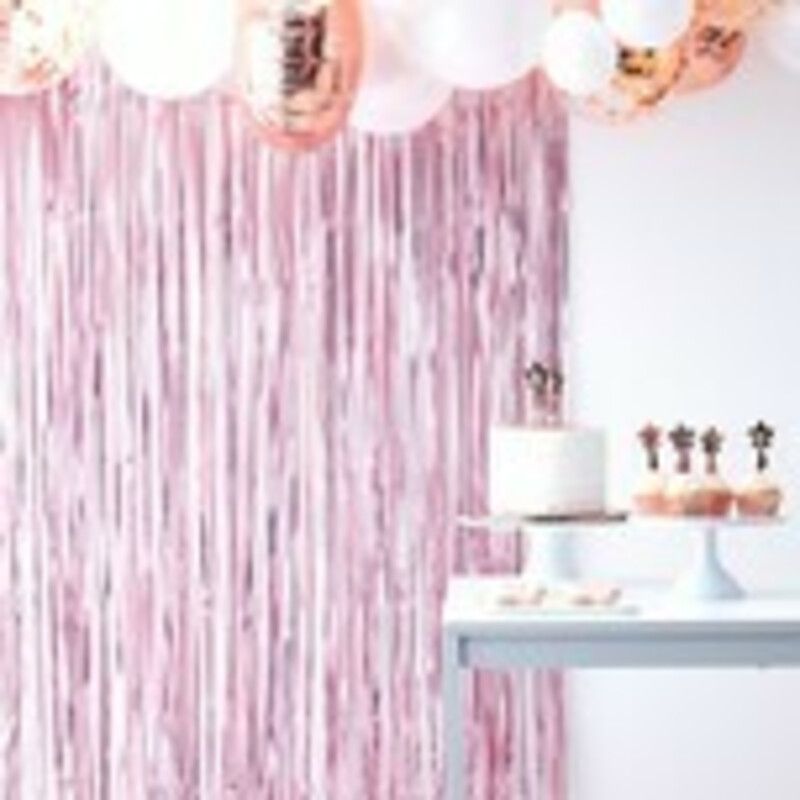 Baby Pink or Baby Blue Fringe Shimmer Curtain