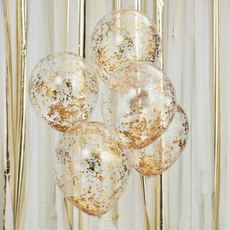 Gold Shred Confetti Balloons Pack