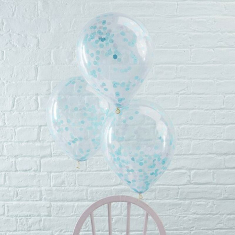 Pack of Blue Confetti Balloons Eco Friendly