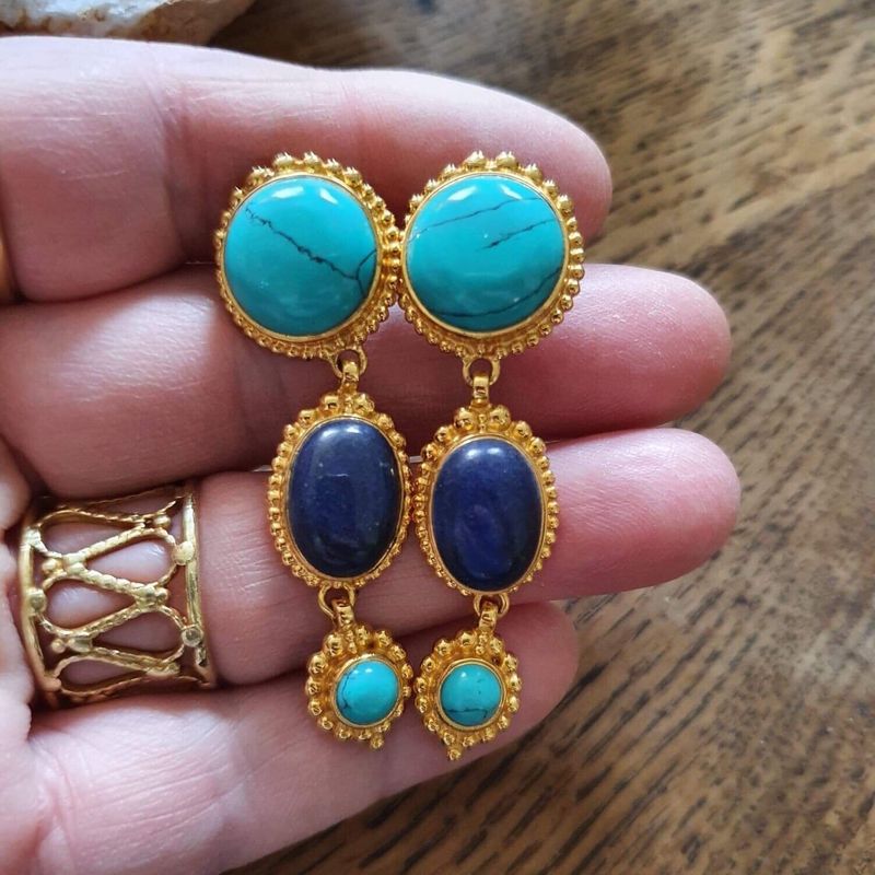 Turquoise Lapis Lazuli Earrings