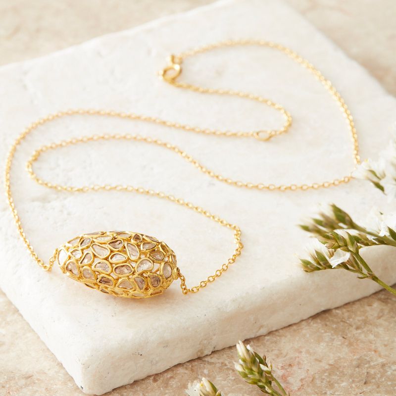 Diamond Bead Gold Necklace