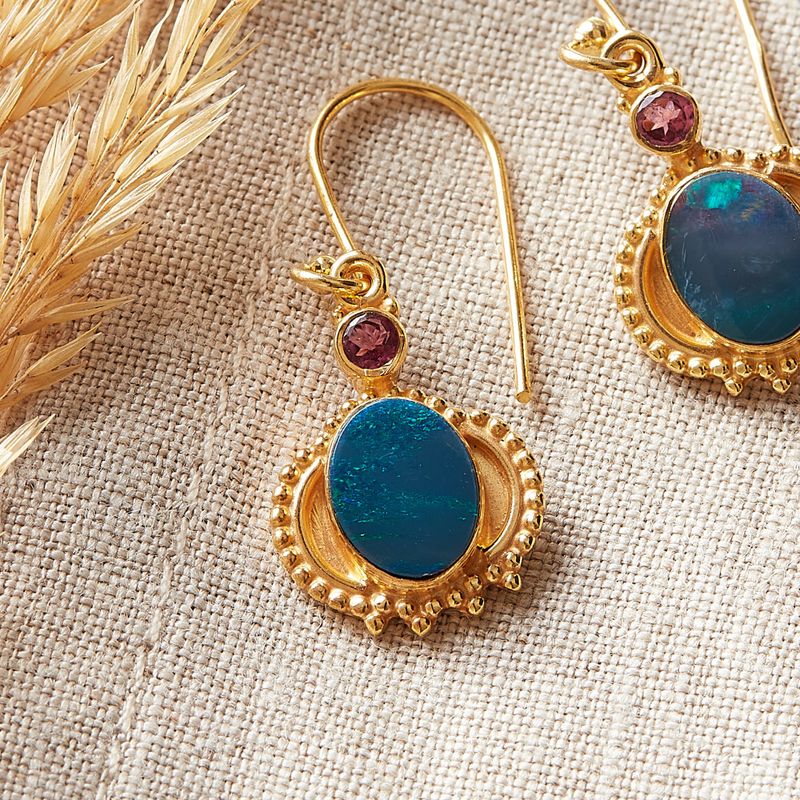 Opal Antique Style Earrings