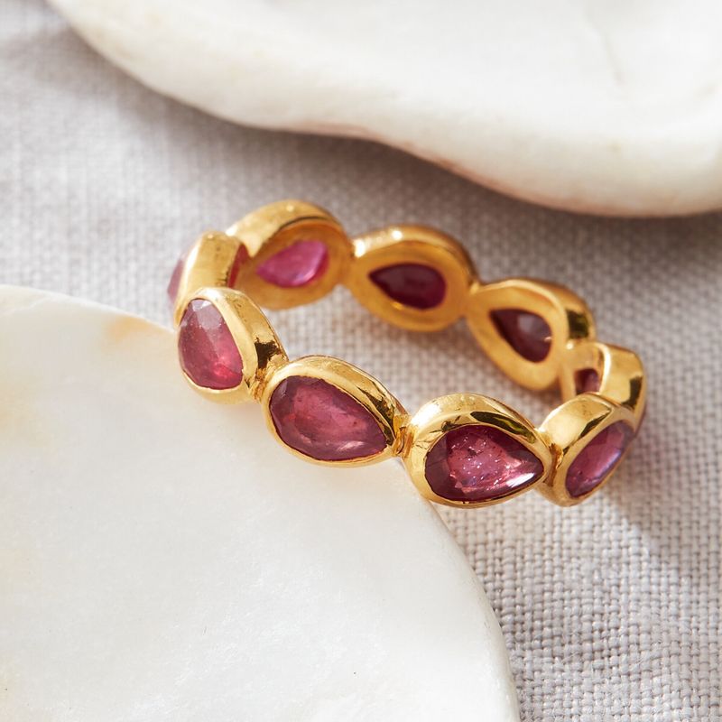 Ruby and Gold Gemstone Cartwheel Ring