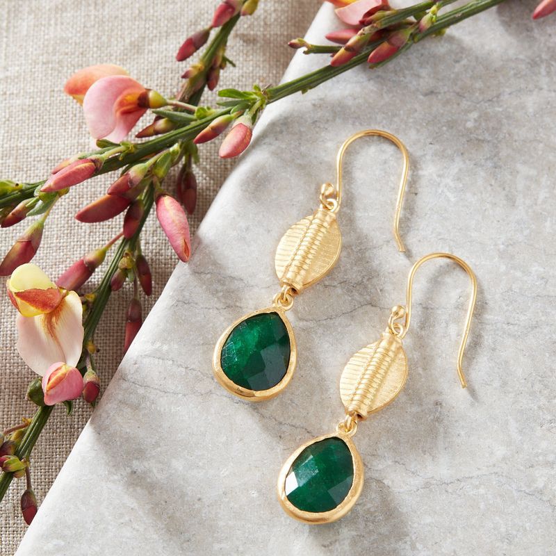 Emerald Textured Earrings