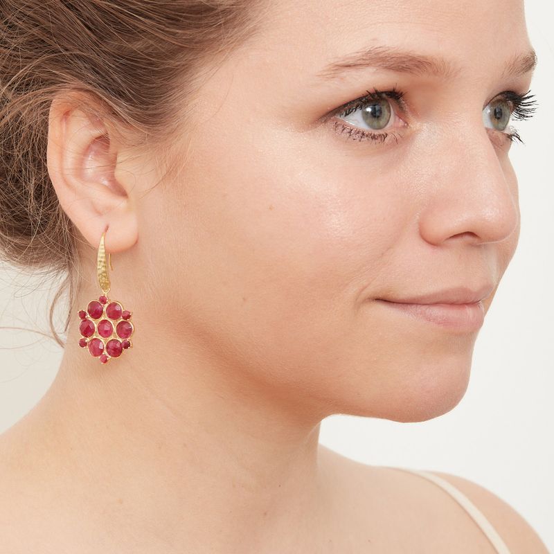 Ruby Mandala Gemstone Earrings