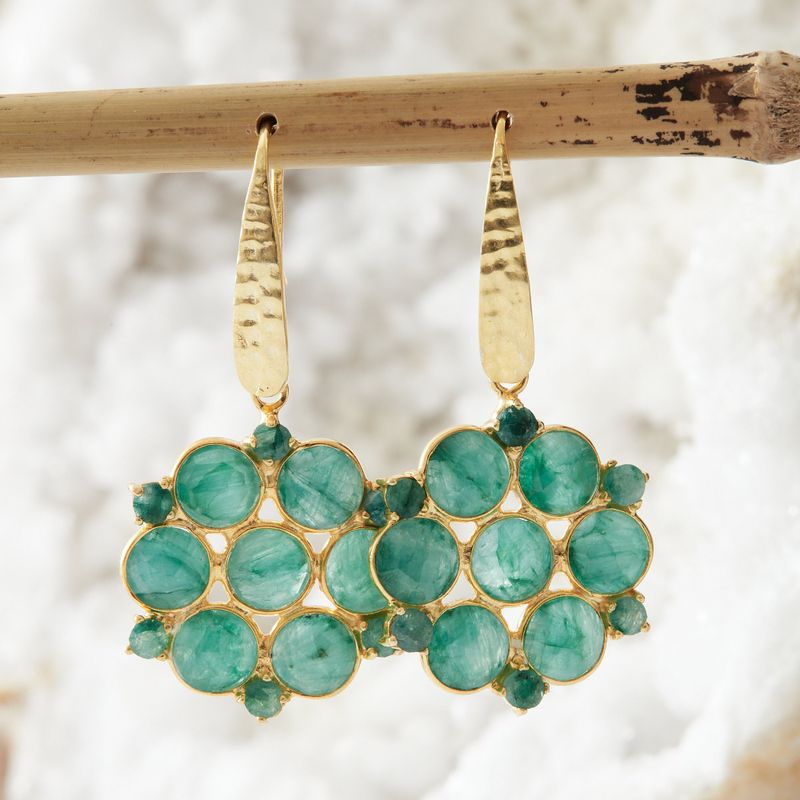 Emerald Mandala Gemstone Earrings