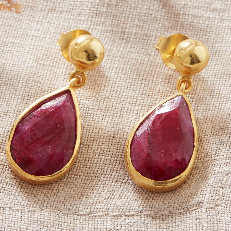 Teardrop Ruby Earrings