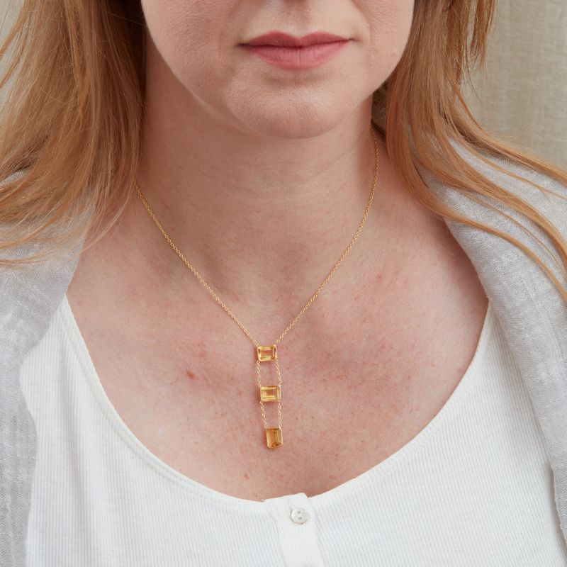 Citrine and Gold Plated Necklace
