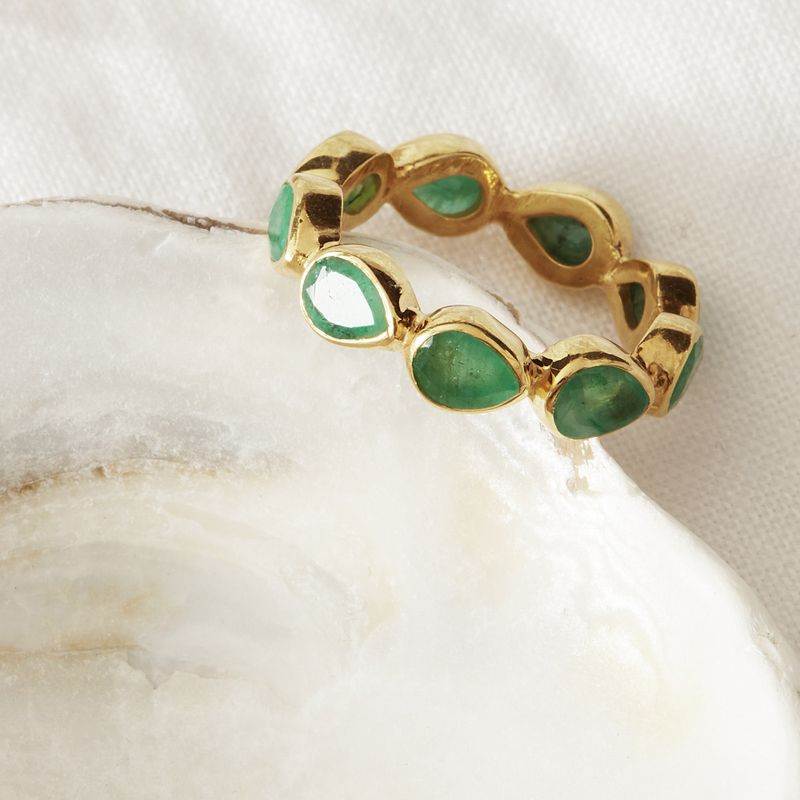 Green Emerald Eternity Ring