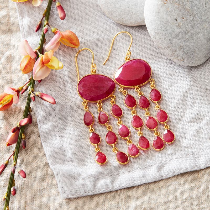 Ruby Jellyfish Chandelier Earrings