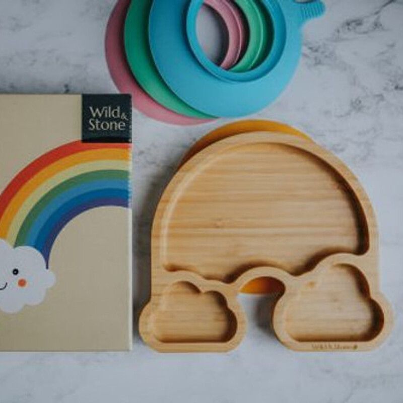 Wild & Stone Baby Bamboo Weaning Suction Plate – Over The Rainbow