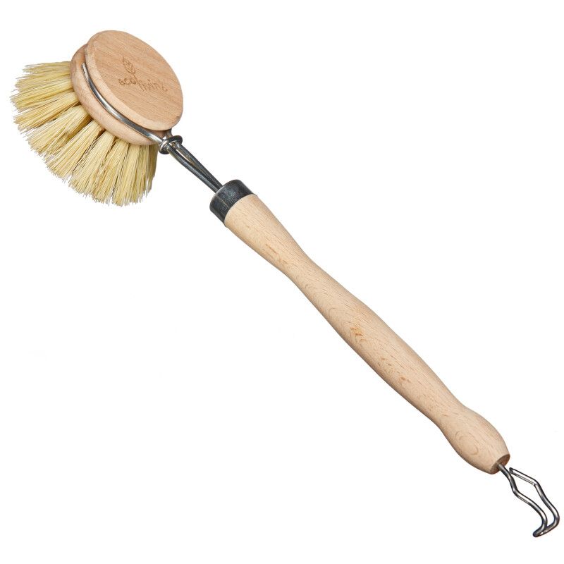 Wooden Long Handled Brush With Replaceable Brush Head - Ecoliving
