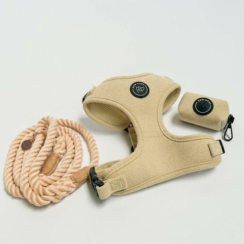 Harness lead and holder bundle - Cream