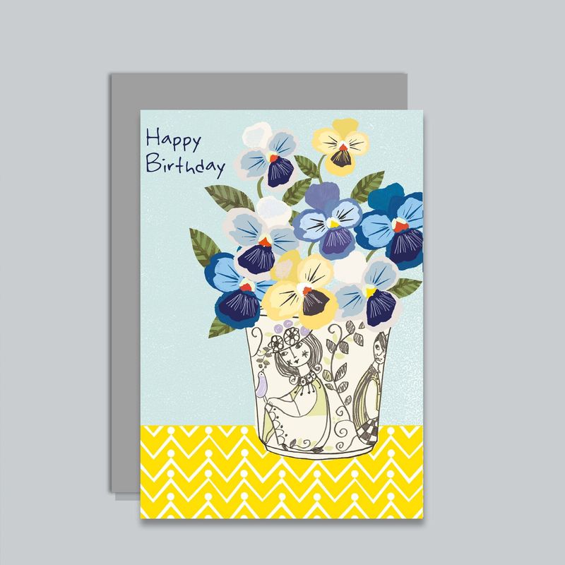 Pots & Pansies Birthday Card