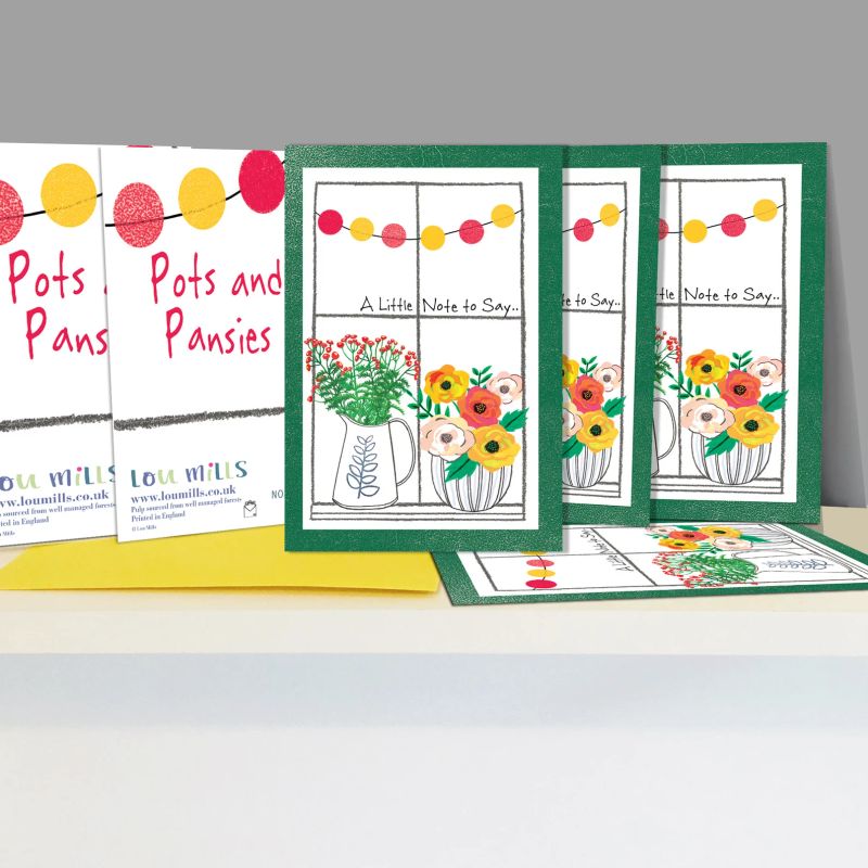 Pack of 6 Flowers & Pots Cards