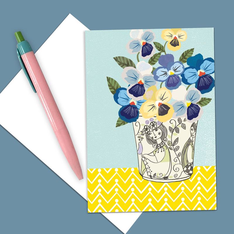Pack of 6 Pansy Cards