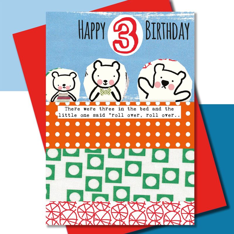 3rd Birthday Three Little Bears Boys Card