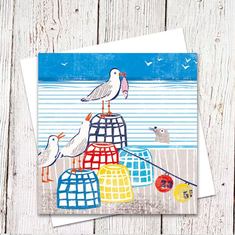 Nautical Card Seagulls