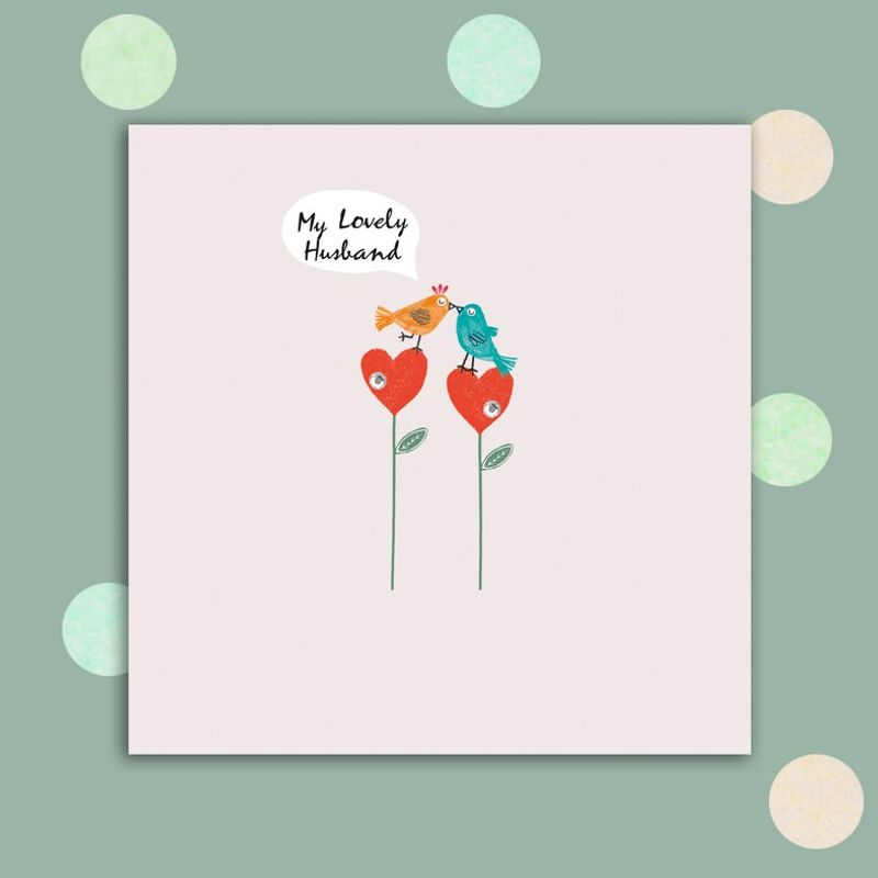 My Lovely Husband Card embellished with small gems