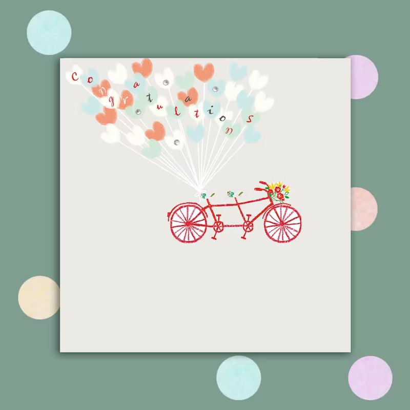 Congratulations Wedding Card embellished with small gems