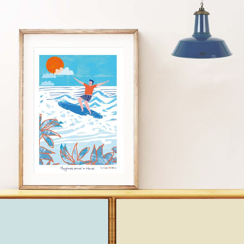 Happiness Comes In Waves Print