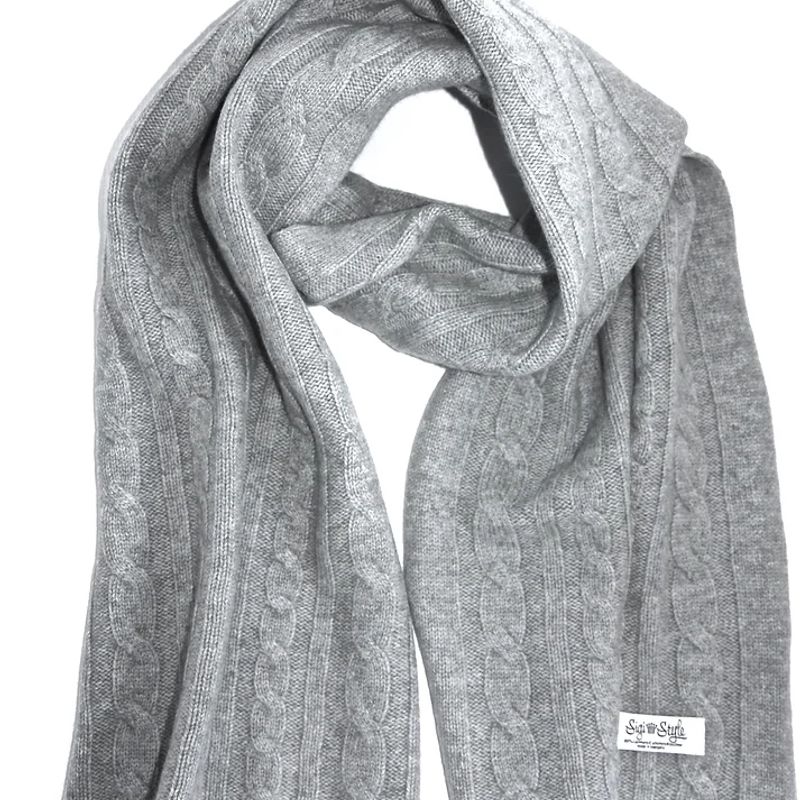 The Cable Scarf - Misty Grey