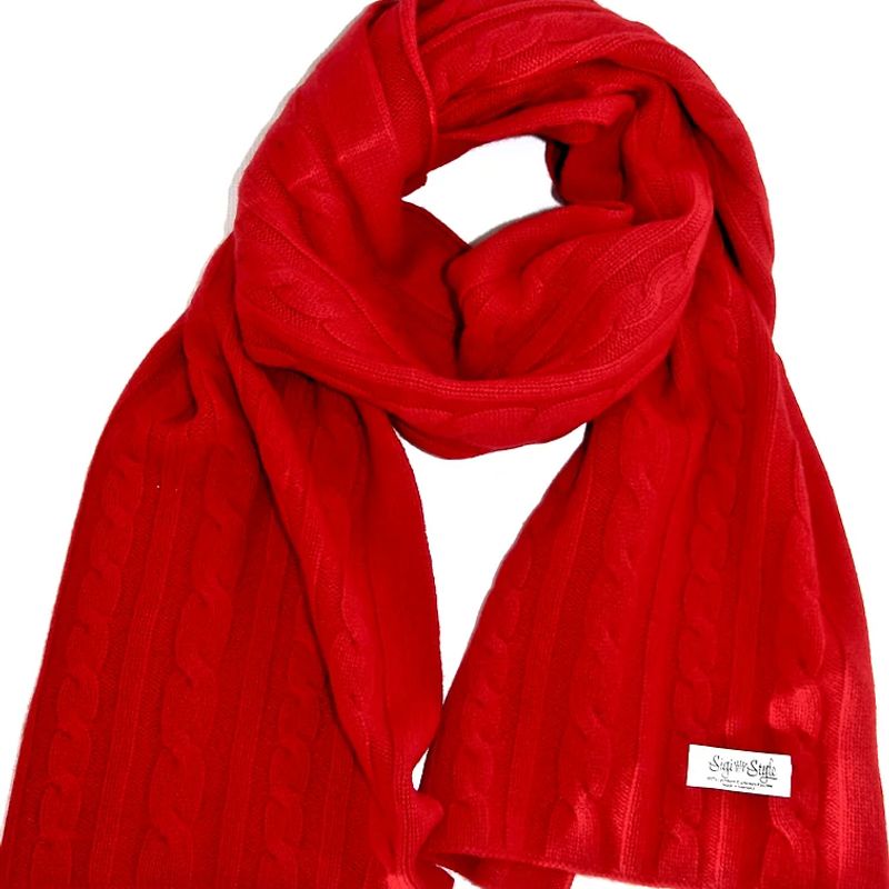 The Cable Scarf - Red