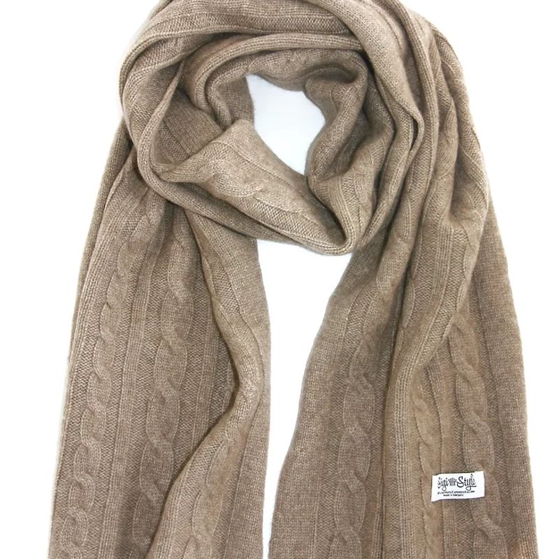 The Cable Scarf - Natural Cashmere