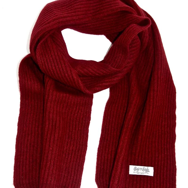 The Ribbed Scarf - Burgundy