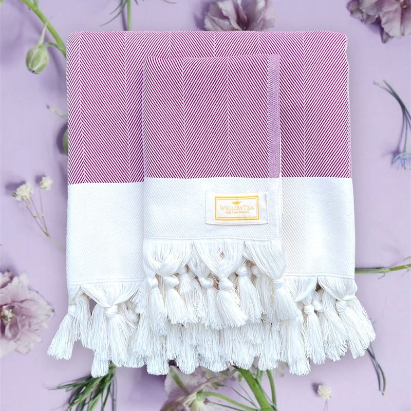 Luxury Mediterranean Series Organic Cotton Towel Set - Violet
