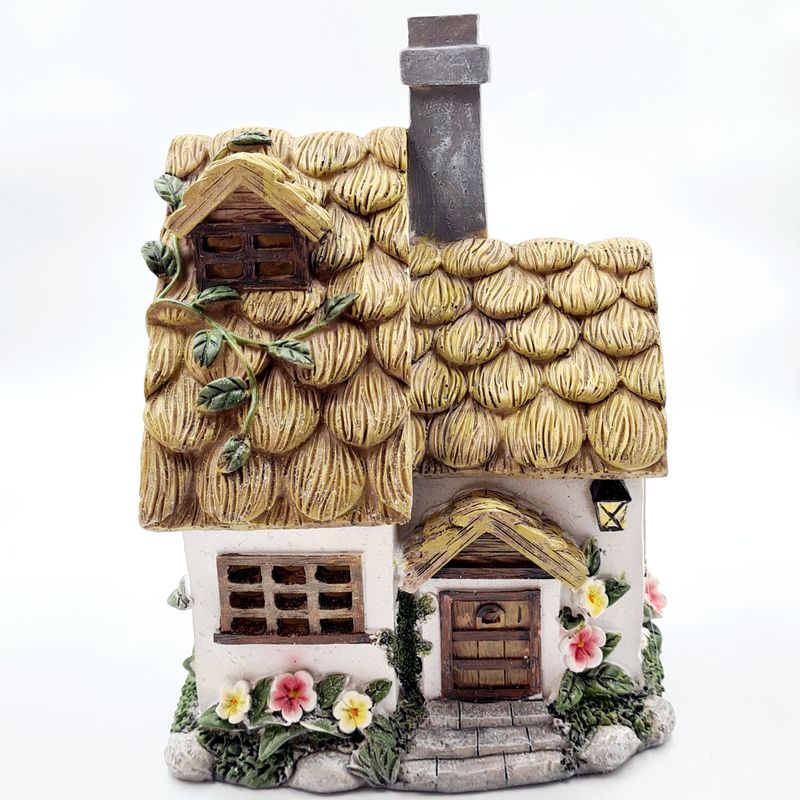 Solar Powered Thatched Cottage Fairy House